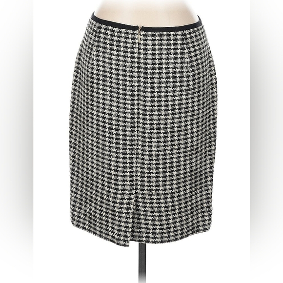 Tory Burch Gray Houndstooth Wool-Blend Skirt – Size 10 (EUC) - Picture 3 of 6